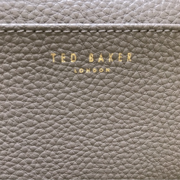 Ted Baker London Envelope Clutch Small Shoulder Crossbody Bag Taupe Grey Gold - Picture 5 of 6